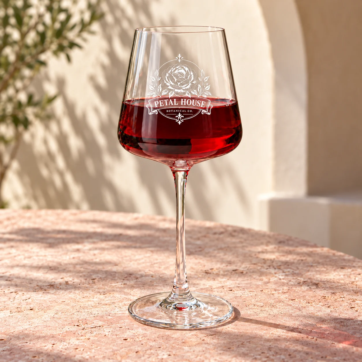 Burgundy Wine Glass in example application setting 3